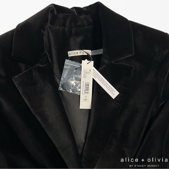 Alice + Olivia **NWT** Macey Velvet Black Blazer - Picture 15 of 15
